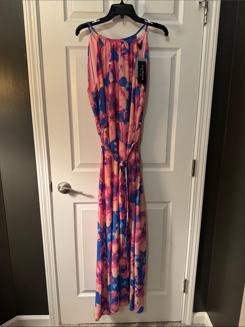 Isaac Mizrahi Pink and Blue Floral Maxi Dress - nwt - size large